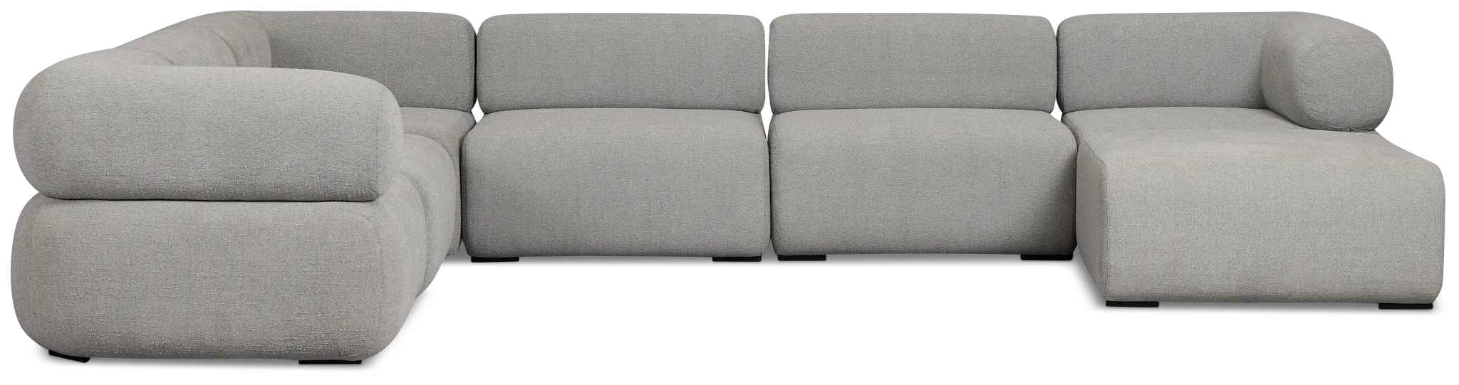 Celeste Light Gray Fabric 7-piece Chaise Sectional