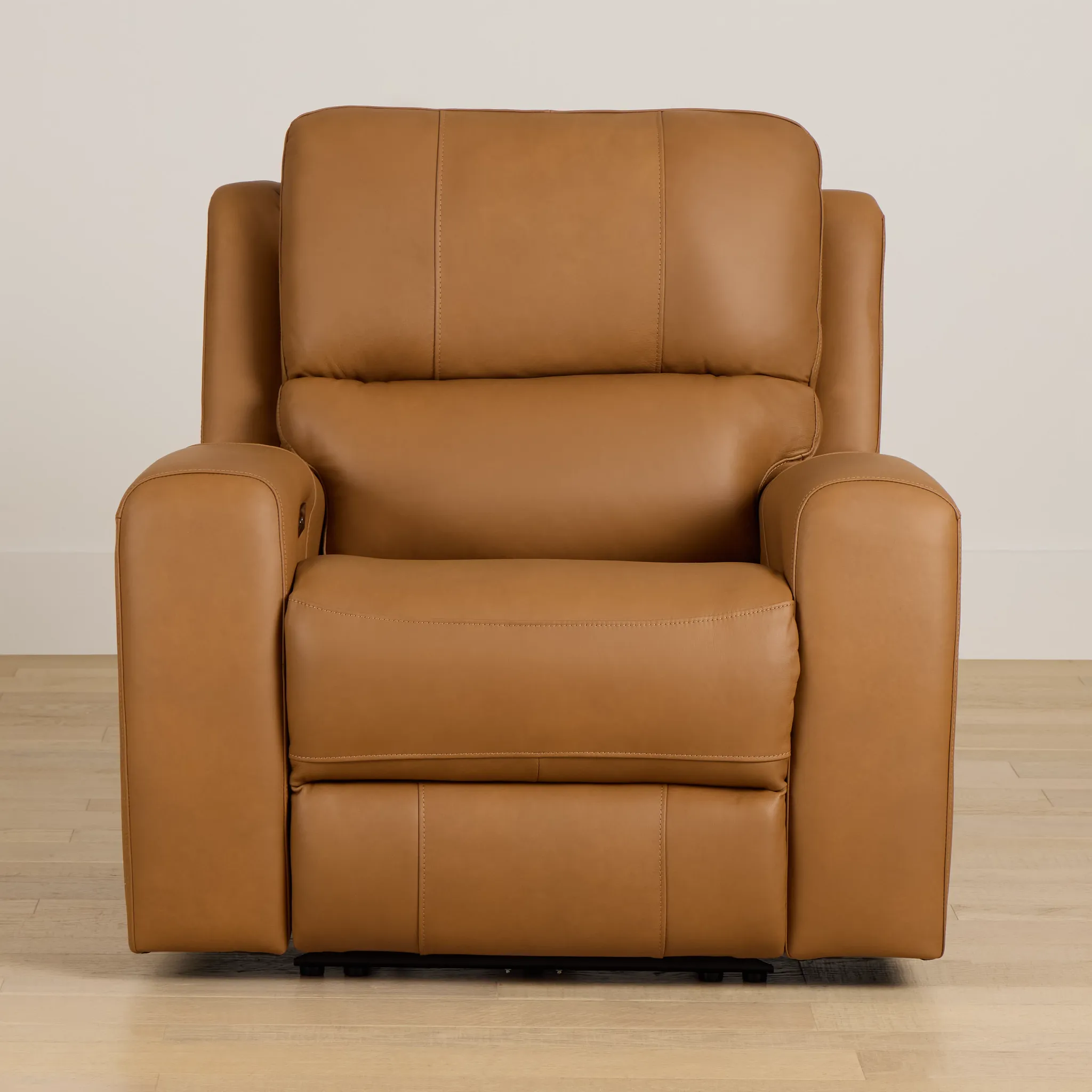 Summit Light Brown Lthr/vinyl Power Recliner With Power Headrest