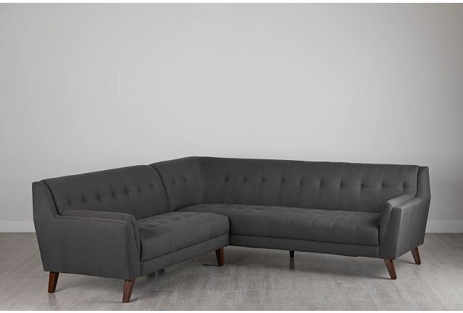 Tahoe Dark Gray Fabric Two-arm Sectional