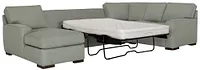 Austin Green Fabric Left Chaise Innerspring Sleeper Sectional
