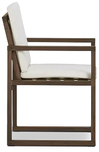 Linear Teak White Arm Chair