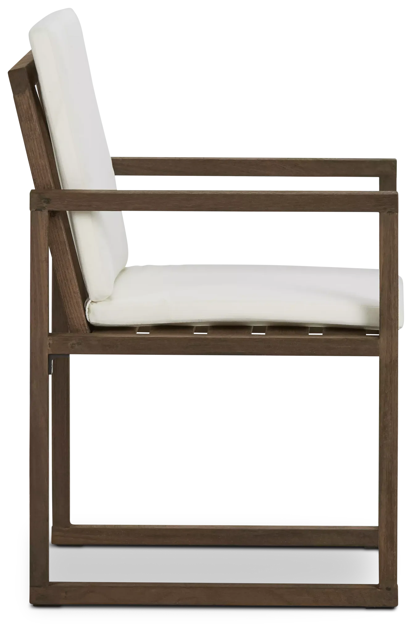 Linear Teak White Arm Chair