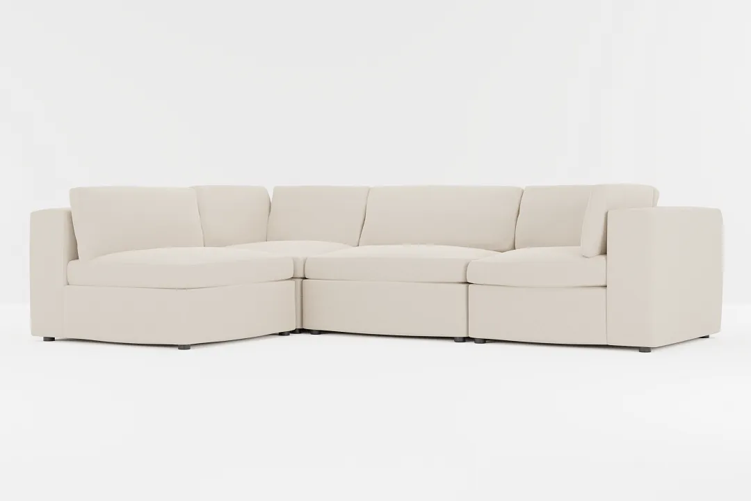 Destin Suave Beige Fabric 4-piece Modular Sectional
