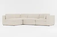Destin Suave Beige Fabric 4-piece Modular Sectional