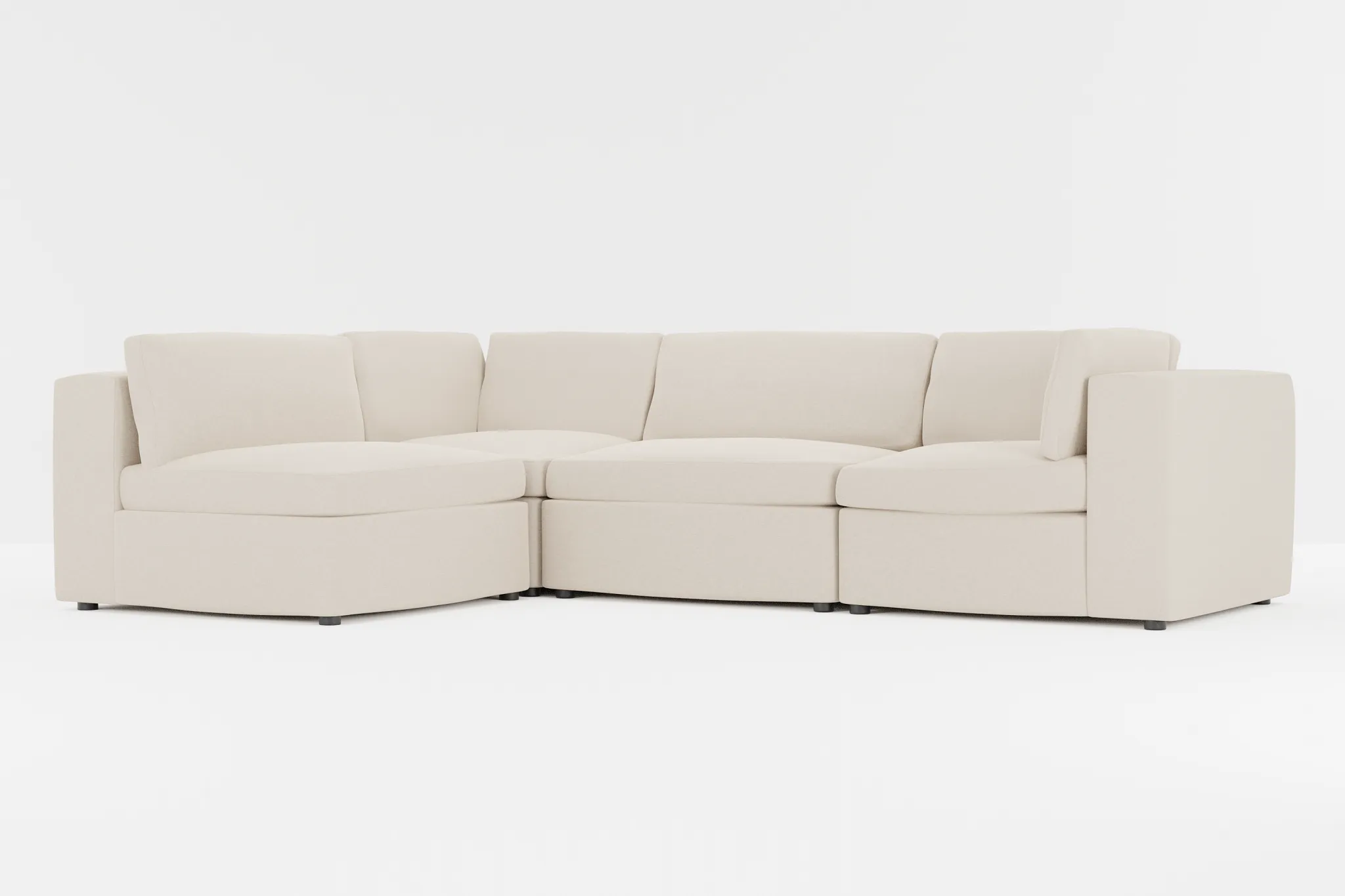 Destin Suave Beige Fabric 4-piece Modular Sectional