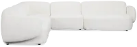 Halsey White Fabric Medium Right Facing Cuddler Sectional