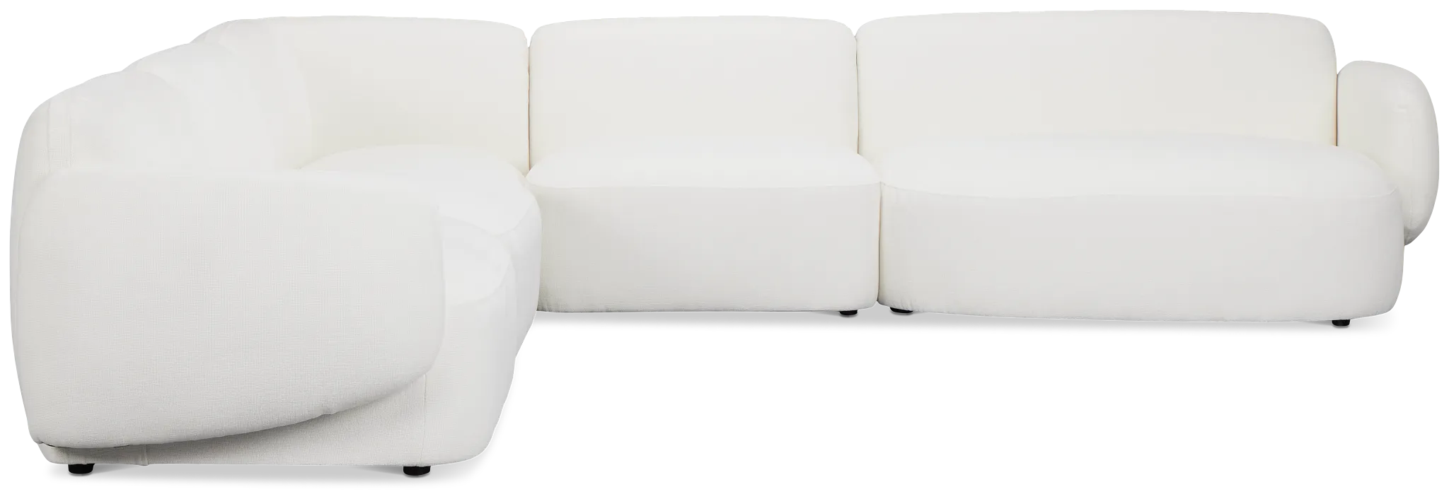 Halsey White Fabric Medium Right Facing Cuddler Sectional