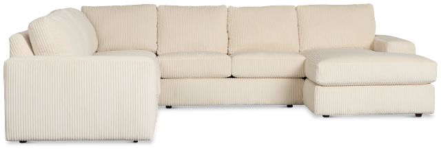 Charlie Ivory Fabric Medium Right Chaise Sectional