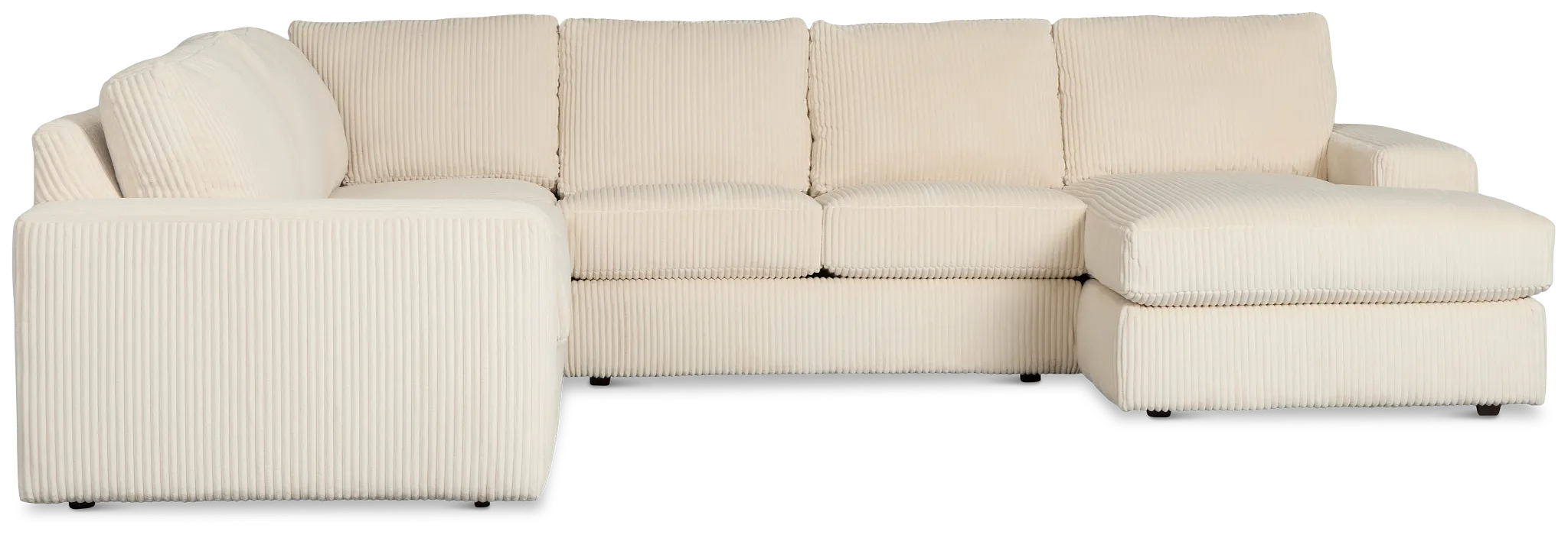 Charlie Ivory Fabric Medium Right Chaise Sectional