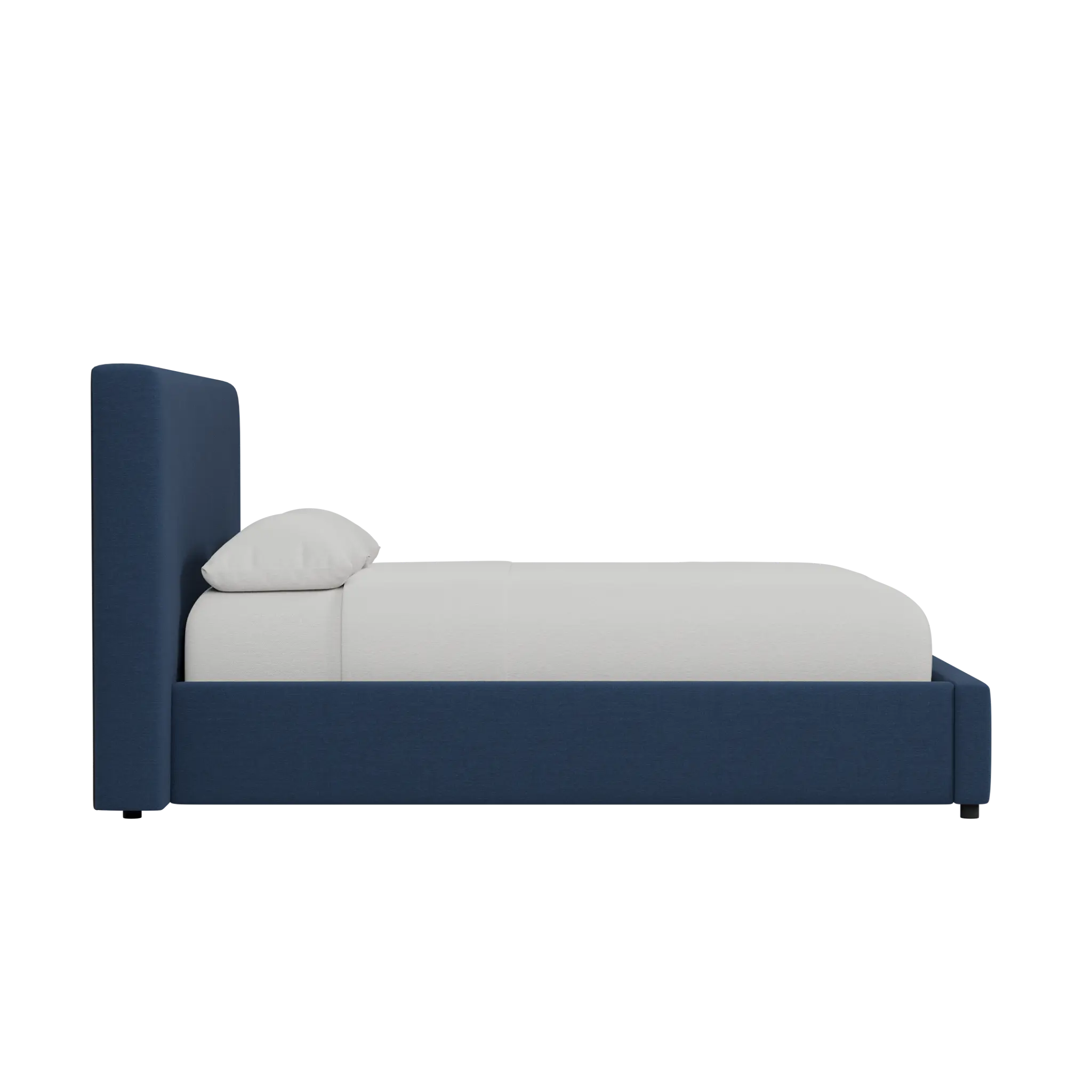 Grayton Peyton Dark Blue 44" Upholstered Platform Bed Grayton Peyton Dark Blue 44" Upholstered Platform Bed