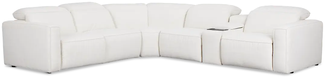Ryland White Fabric Medium Dual Power 2-arm Reclining Sectional Ryland White Fabric Medium Dual Power 2-arm Reclining Sectional