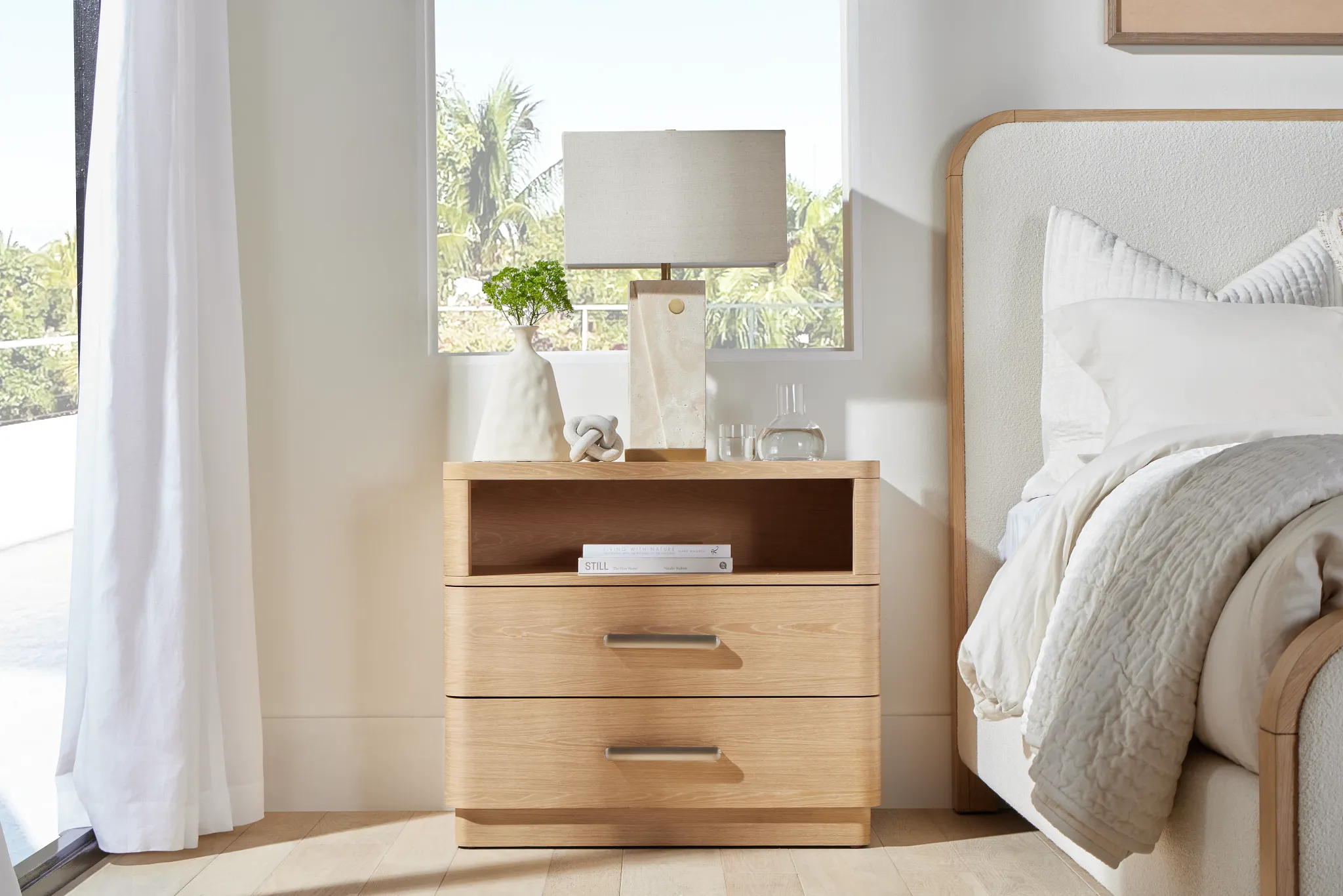 Malibu Light Tone Wood Nightstand