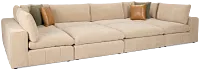 Cruz Light Beige Fabric 8-piece Pit Sectional