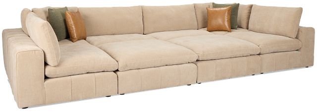 Cruz Light Beige Fabric 8-piece Pit Sectional