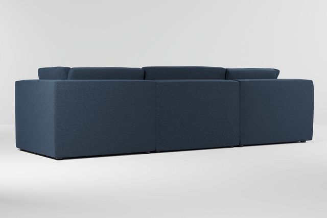 Destin Elite Dark Blue Fabric 3 Piece Modular Sofa