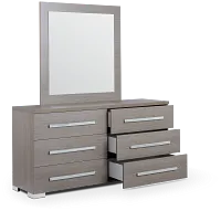 Lucca Gray Dresser & Mirror