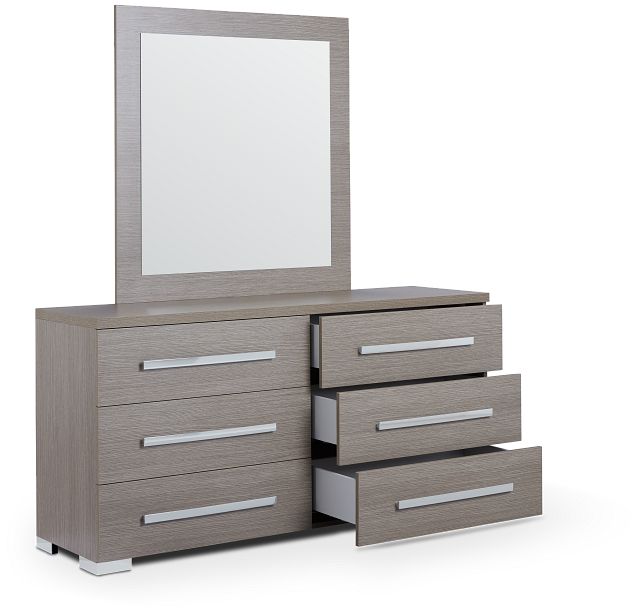 - | Gray & Mirror Dresser Furniture Mirrors City Lucca & Bedroom | Dressers