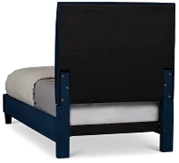 Lucy Dark Blue Uph Platform Bed