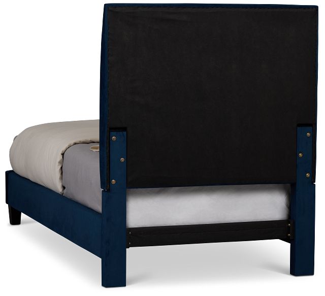 Lucy Dark Blue Uph Platform Bed