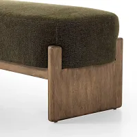 Four Hands Kirby Dark Green Upholstered Bench