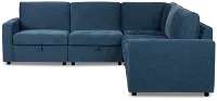 Addie Blue Fabric Small 2-arm Storage Sectional