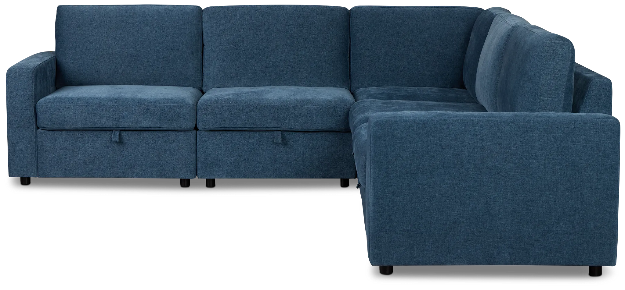 Addie Blue Fabric Small 2-arm Storage Sectional