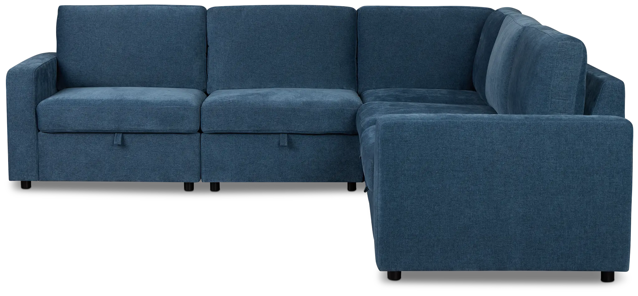 Addie Blue Fabric Small 2-arm Storage Sectional Addie Blue Fabric Small 2-arm Storage Sectional