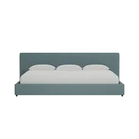 Grayton Sutton Blue 44" Upholstered Platform Bed