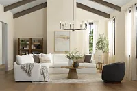 Marren White Fabric Large Two-arm Sectional
