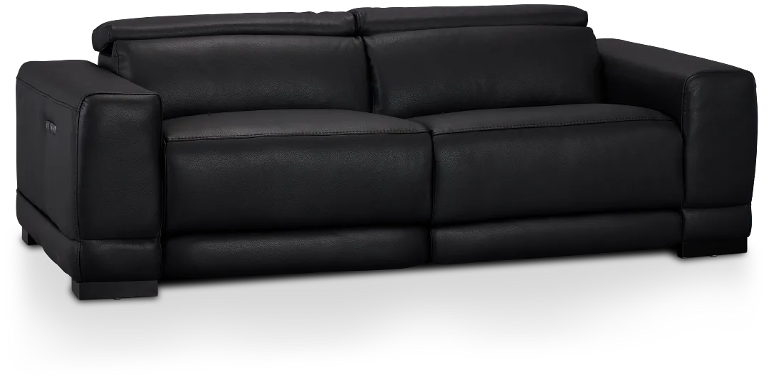 Lombardy Black Micro Power Reclining Sofa