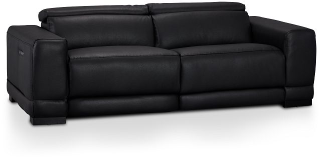 Lombardy Black Micro Power Reclining Sofa