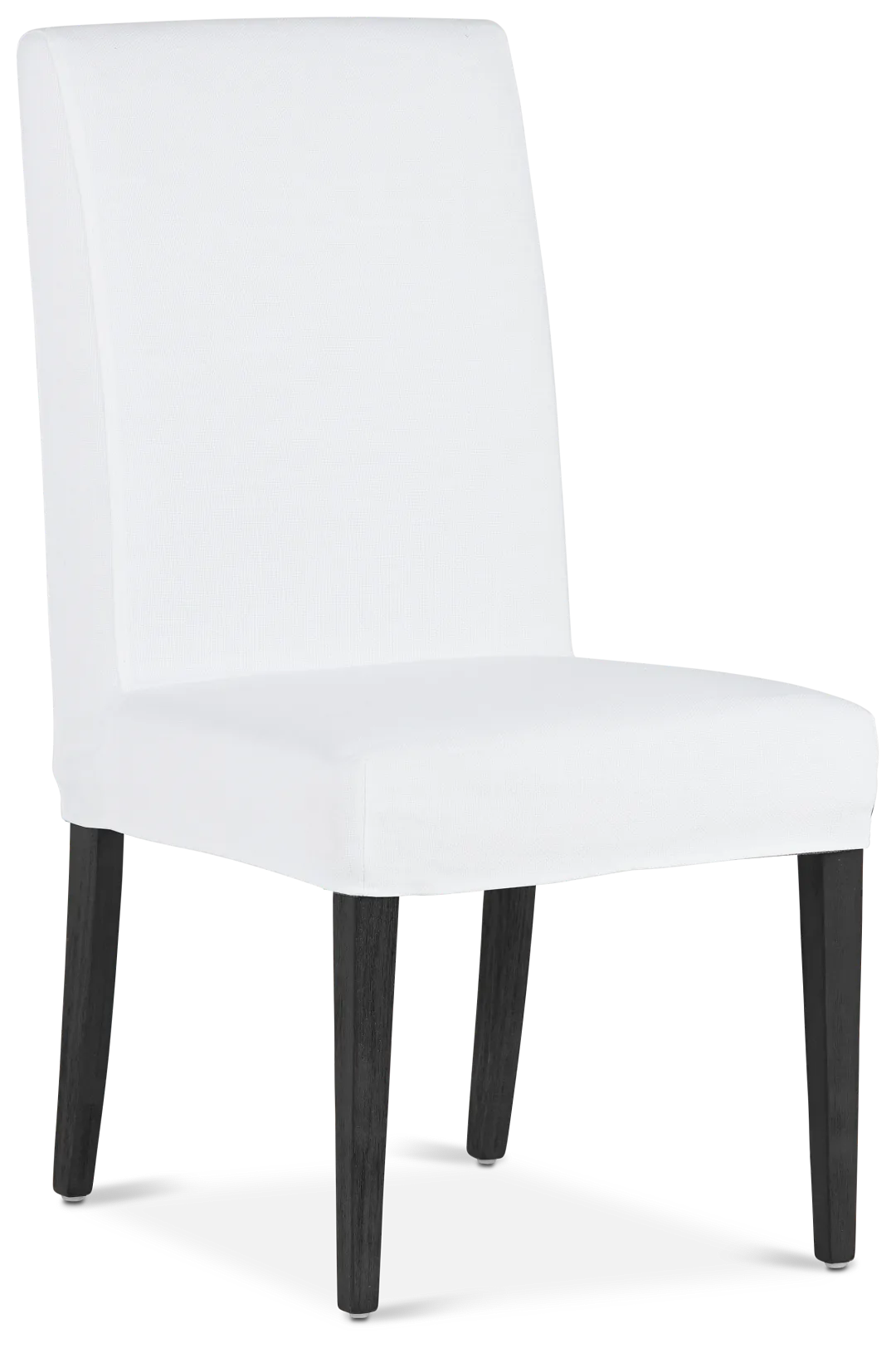 Harbor White Short Slipcover Chair With Dark-tone Leg