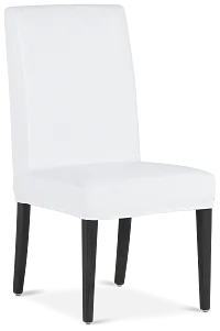 Harbor White Short Slipcover Chair With Dark-tone Leg