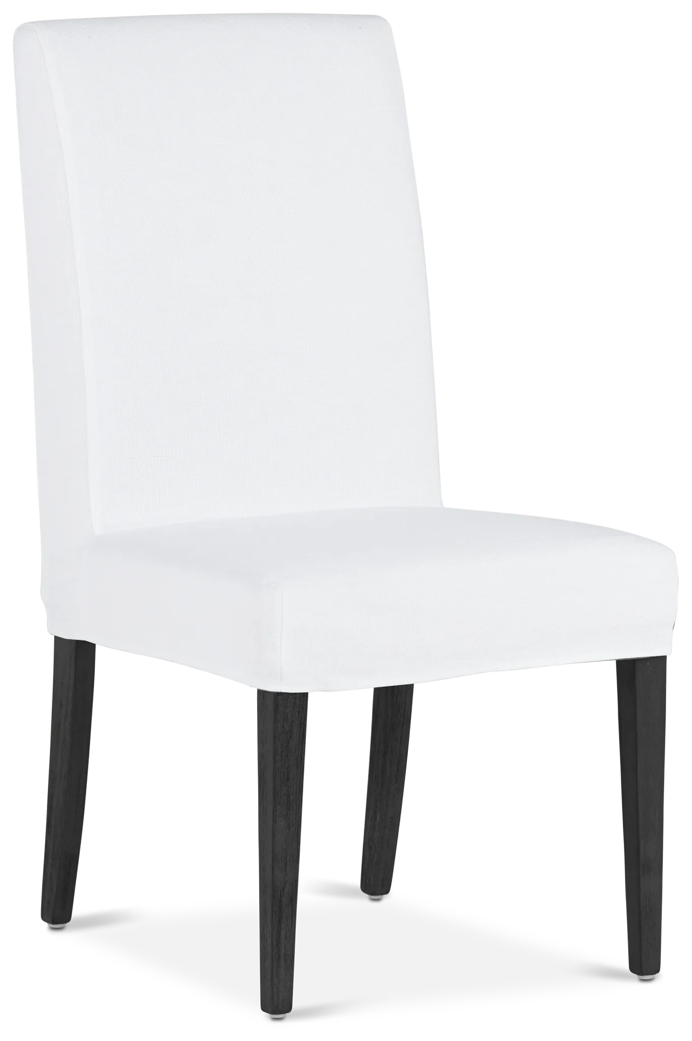Harbor White Short Slipcover Chair With Dark-tone Leg