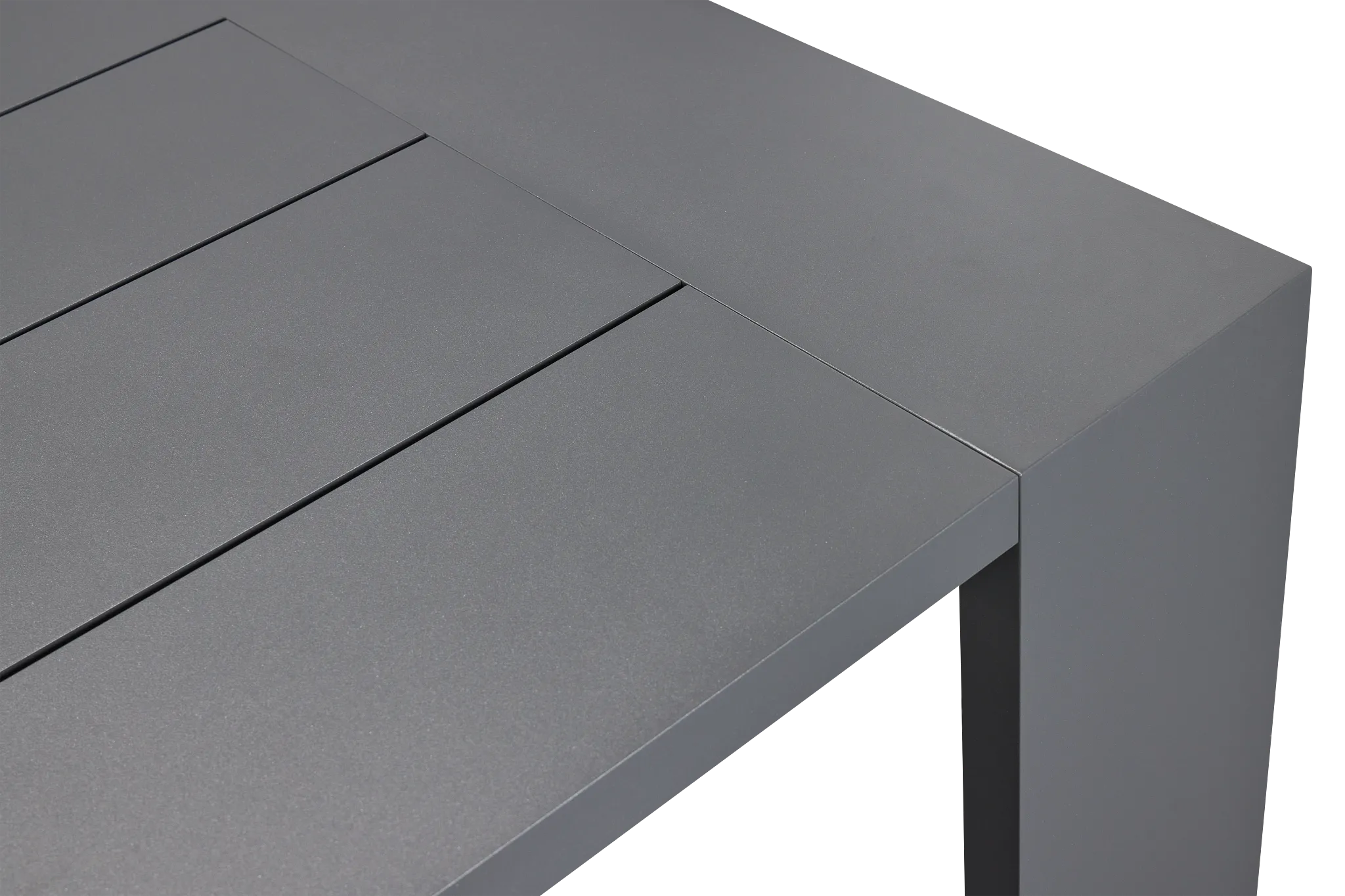 Linear Dark Gray White 87" Aluminum Table & 4 Cushioned Side Chairs