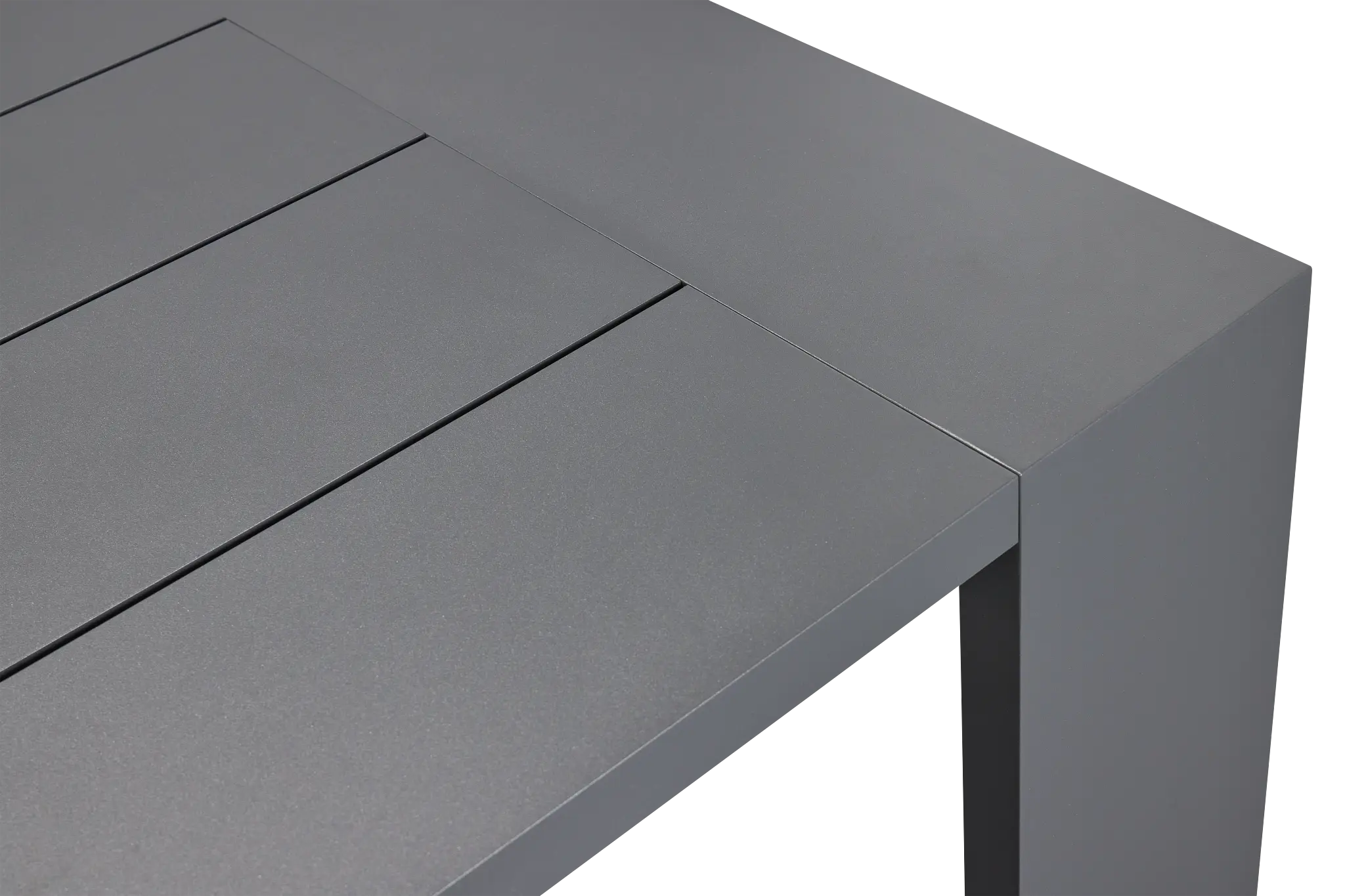 Linear Dark Gray White 87" Aluminum Table & 4 Cushioned Side Chairs Linear Dark Gray White 87" Aluminum Table & 4 Cushioned Side Chairs
