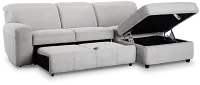 Callum Light Gray Storage Small Right Power Chaise Sleeper Sectional