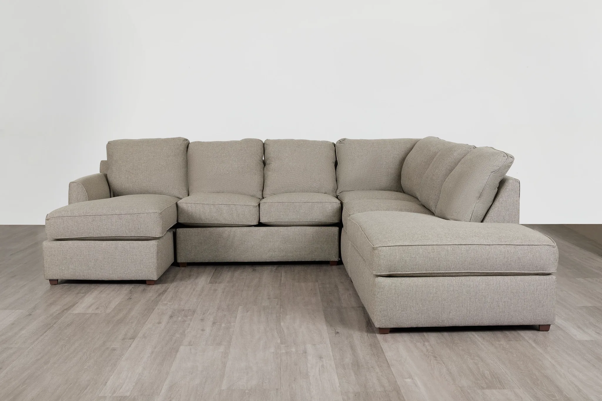 Asheville Brown Fabric Large Right Bumper Sectional