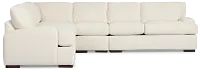 Alpha White Fabric Medium Two-arm Sectional