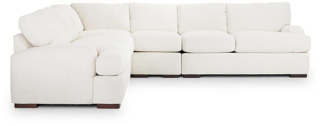 Alpha White Fabric Medium Two-arm Sectional (2)
