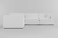 Destin Suave White Fabric 5-piece Modular Sectional
