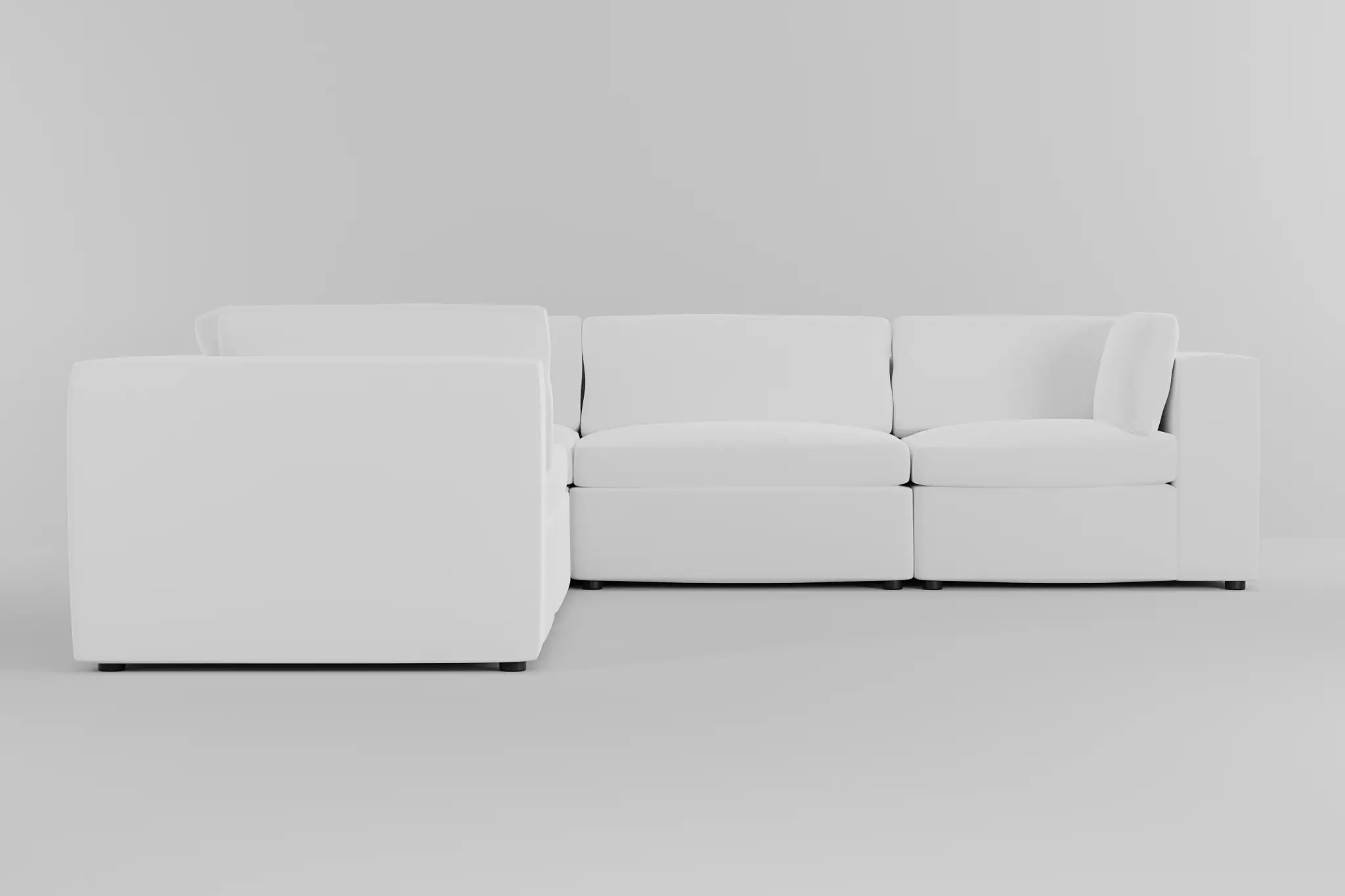Destin Suave White Fabric 5-piece Modular Sectional Destin Suave White Fabric 5-piece Modular Sectional