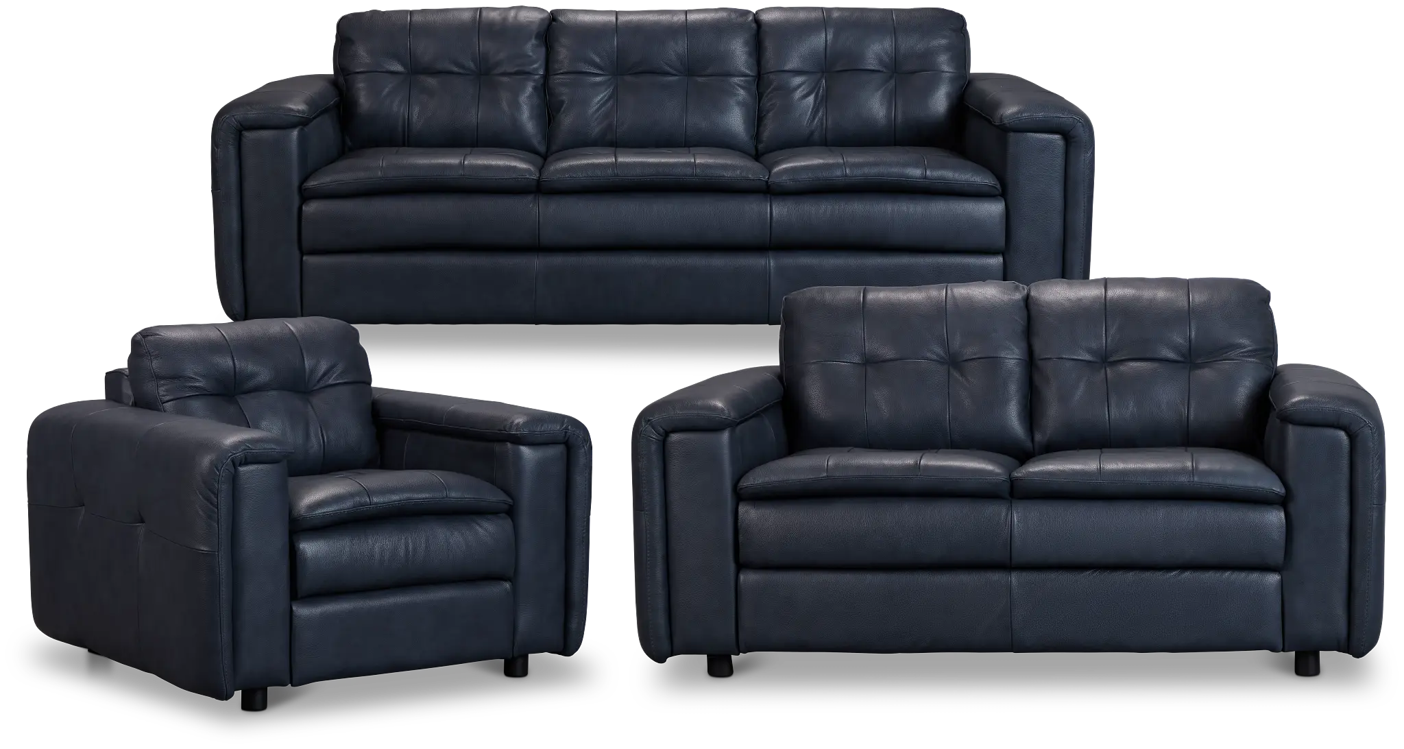 Rowan Navy Leather Living Room Rowan Navy Leather Living Room