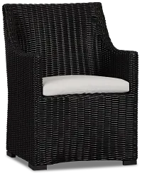 Montecito Black Cushioned Arm Chair