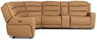 Wilder Brown Leather Medium Dual Power 2-arm Reclining Sectional