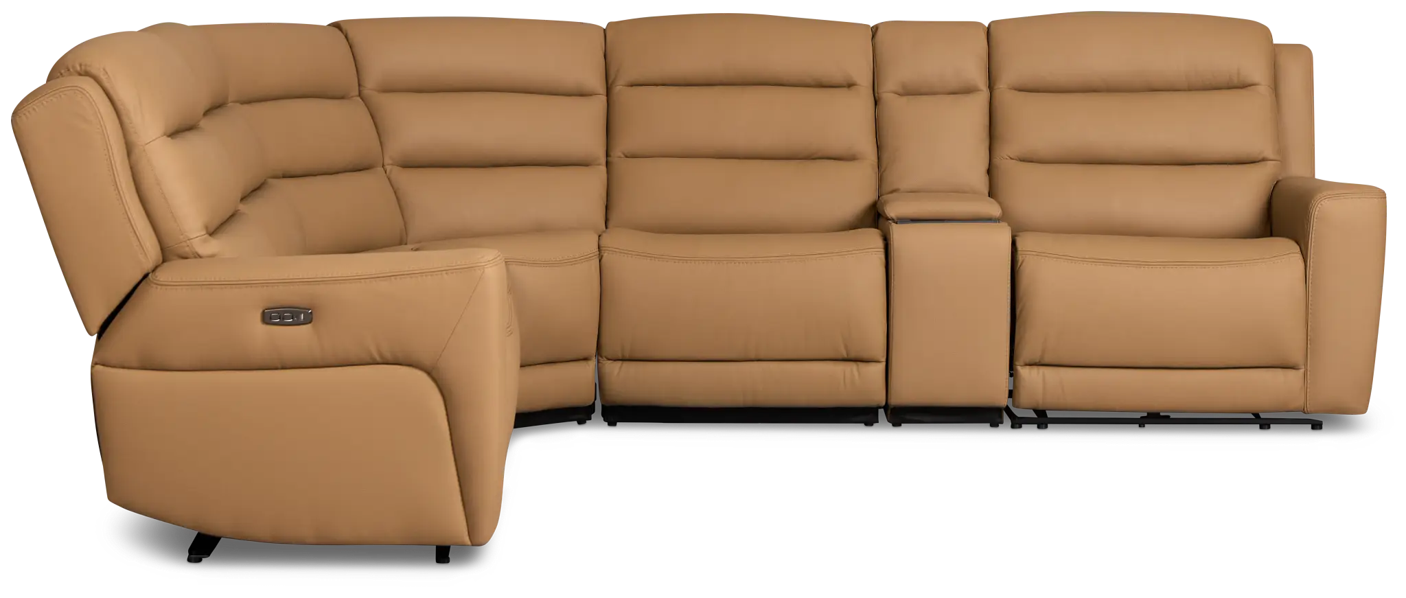 Wilder Brown Leather Medium Dual Power 2-arm Reclining Sectional Wilder Brown Leather Medium Dual Power 2-arm Reclining Sectional