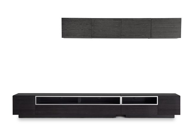 Vancouver 134" Dark Tone Dk Gray 6-piece Right Modular Entertainment Wall