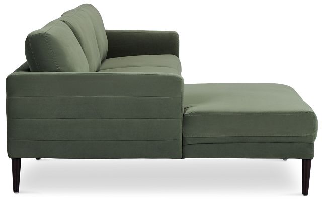 Nala Green Velvet Left Chaise Sectional