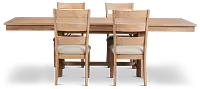 Park City Light Tone Rectangular Table & 4 Wood Chairs