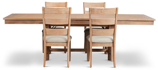 Park City Light Tone Rectangular Table & 4 Wood Chairs